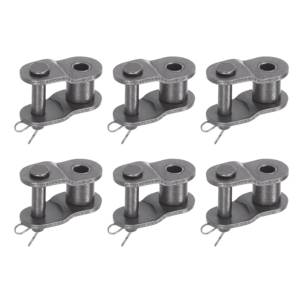 uxcell 6Pcs #40 Chain Offset Half Link Roller, 1/2" Pitch Carbon Steel, Standard Chain End Connector Split Links for 08A Chain
