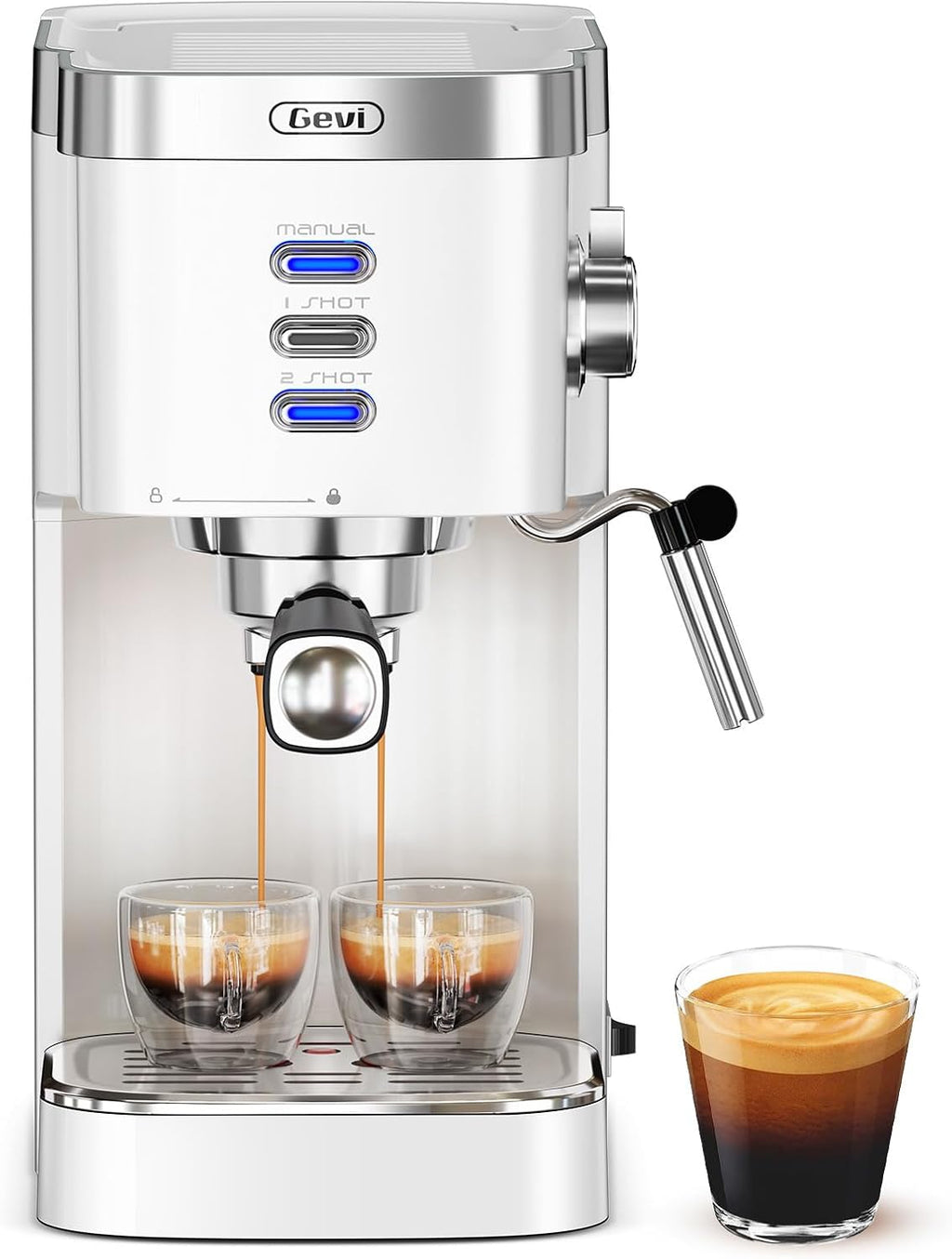 20 Bar Compact Espresso Machine with Milk Frother for Latte&Cappuccino | Budget under$150; Removable Water Tank;