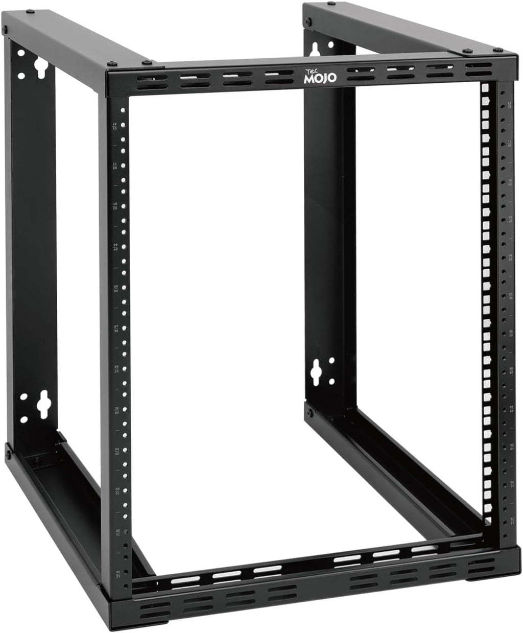 Tecmojo 12U Wall Mount Rack, Wall Mount Network Rack 15.8in Depth, Open Frame Server Rack for 19in IT/AV/Data/Home Equipment, Black