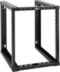 Tecmojo 12U Wall Mount Rack, Wall Mount Network Rack 15.8in Depth, Open Frame Server Rack for 19in IT/AV/Data/Home Equipment, Black