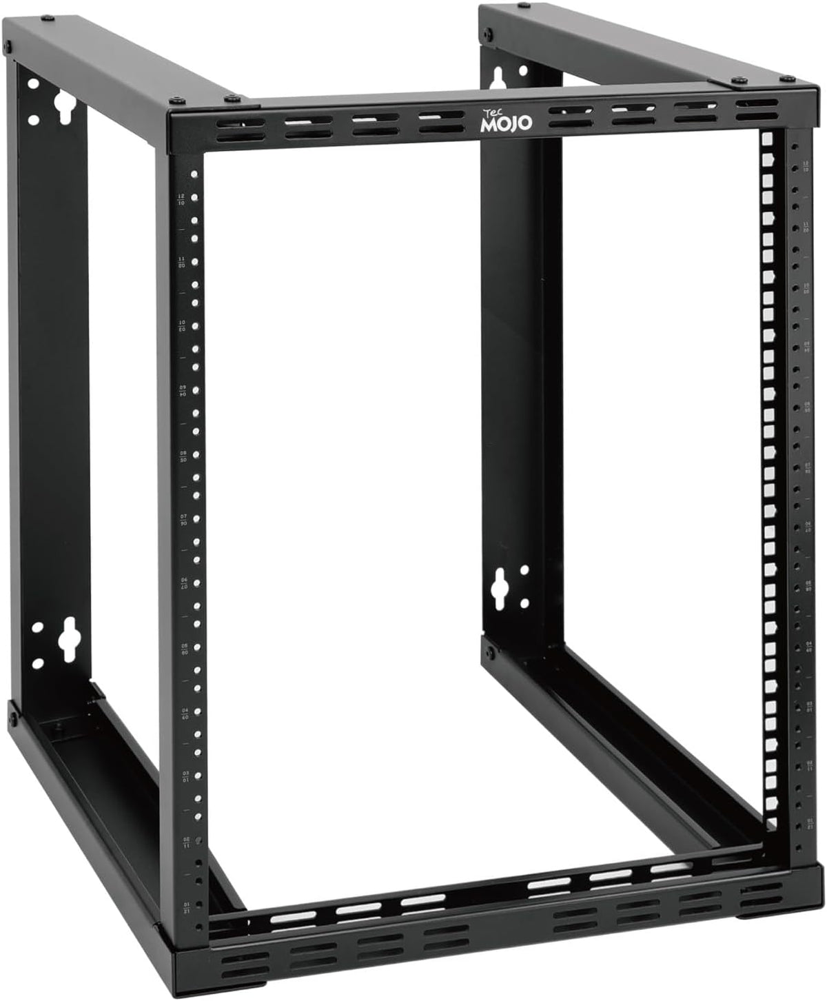 Tecmojo 12U Wall Mount Rack, Wall Mount Network Rack 15.8in Depth, Open Frame Server Rack for 19in IT/AV/Data/Home Equipment, Black