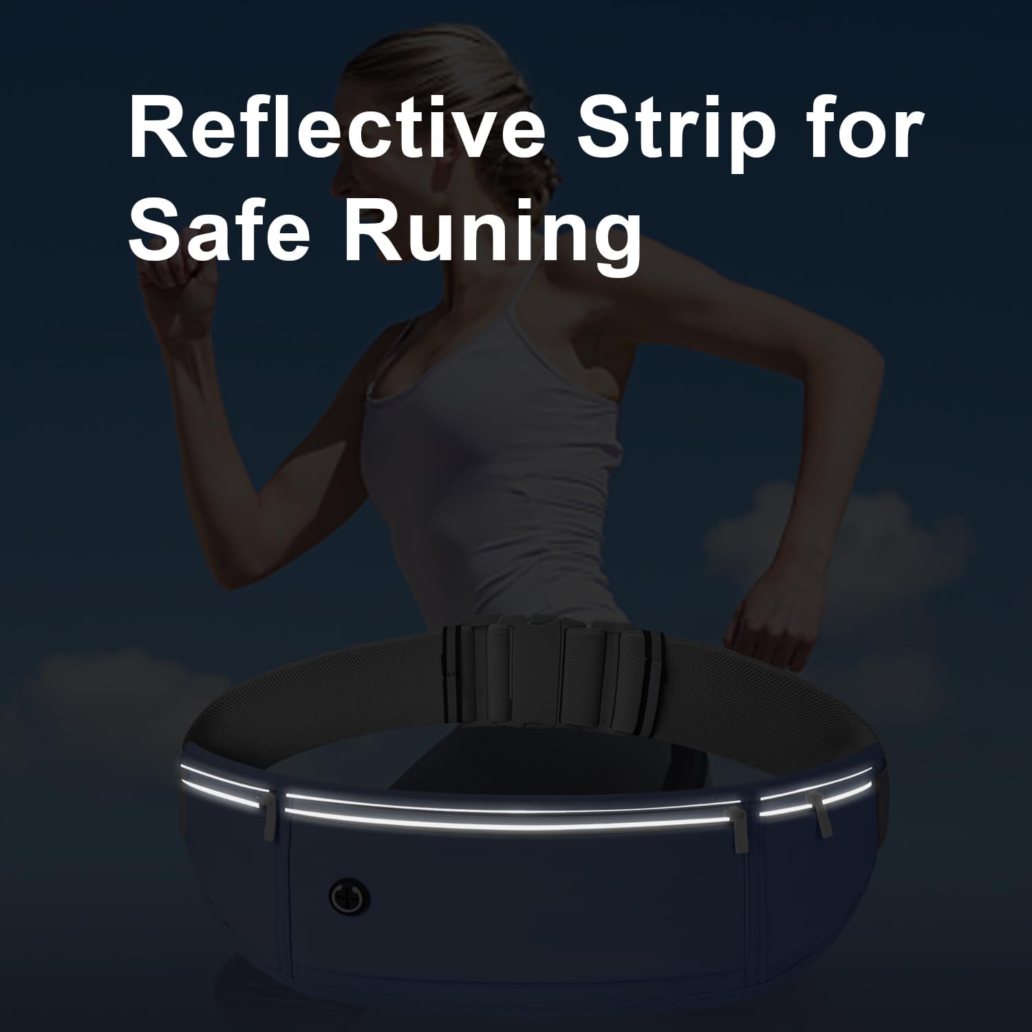 Slim Running Belt for Women Men,Runners Fanny Pack Phone Holder,Money Belt,Running Gear Accessories,with 3