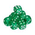 6 Sided Acrylic Dice,16mm/0.63" 16mm/0.63" Game Green 10Pcs