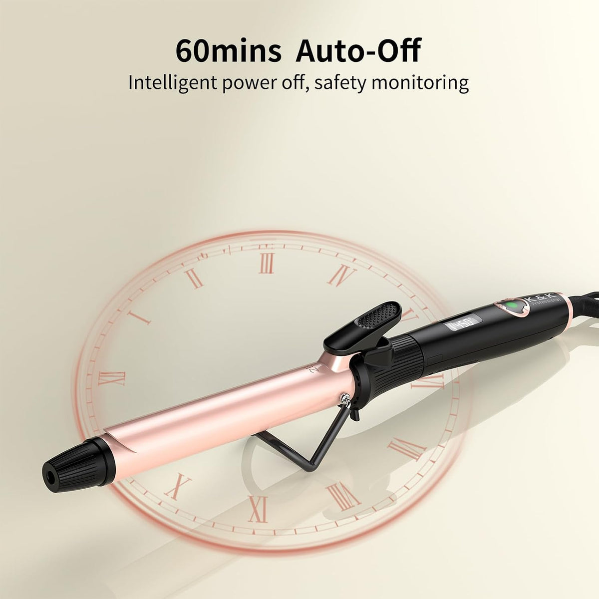 1 Inch Curling Iron with Clip, Ceramic Hair Curler, Dual Voltage | PRECISION CLIPPED BARREL 1" ceramic tourmaline