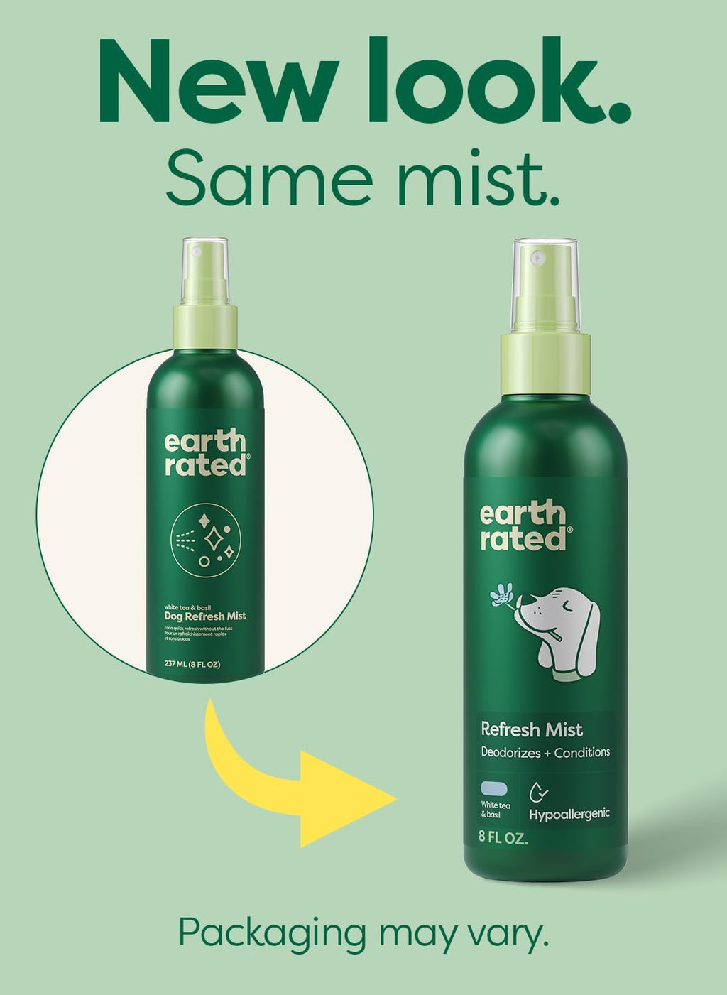 Dog Deodorizing Refresh Mist Spray, White Tea & Basil, 8oz