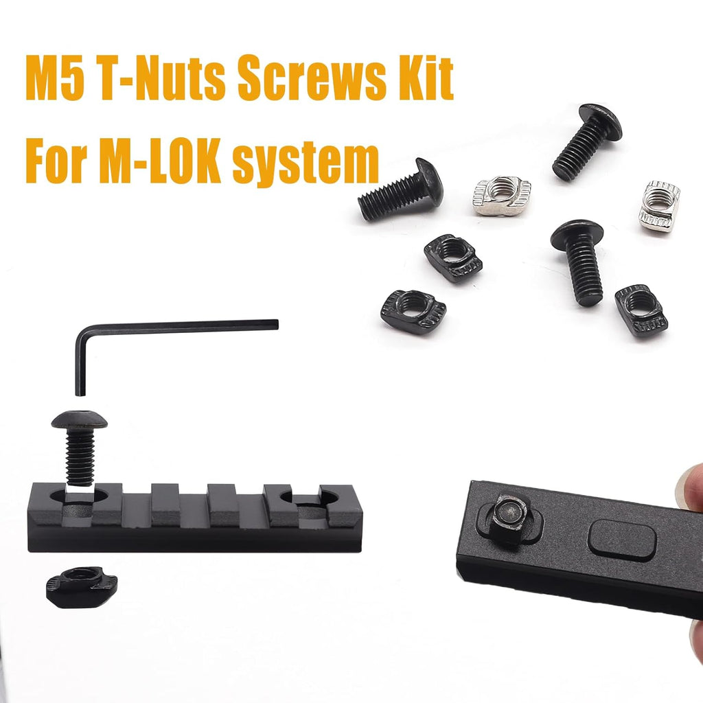 260PCS M5 T-Nuts Screws Assortment Kit,Compatible with Rail Mount,Replacement for M-Lok Nut Screw,M5 Nut and Bolt