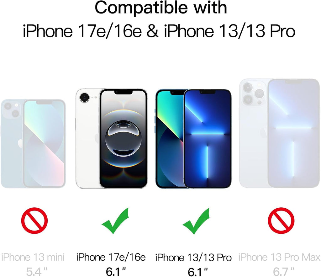 Privacy Full Coverage Screen Protector for iPhone 17e (2026) / iPhone 16e / iPhone 13/13 Pro, Anti-Spy Tempered Glass
