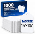Price Tags, 1000 White Unstrung Tags, 1.75 x 1.09 in