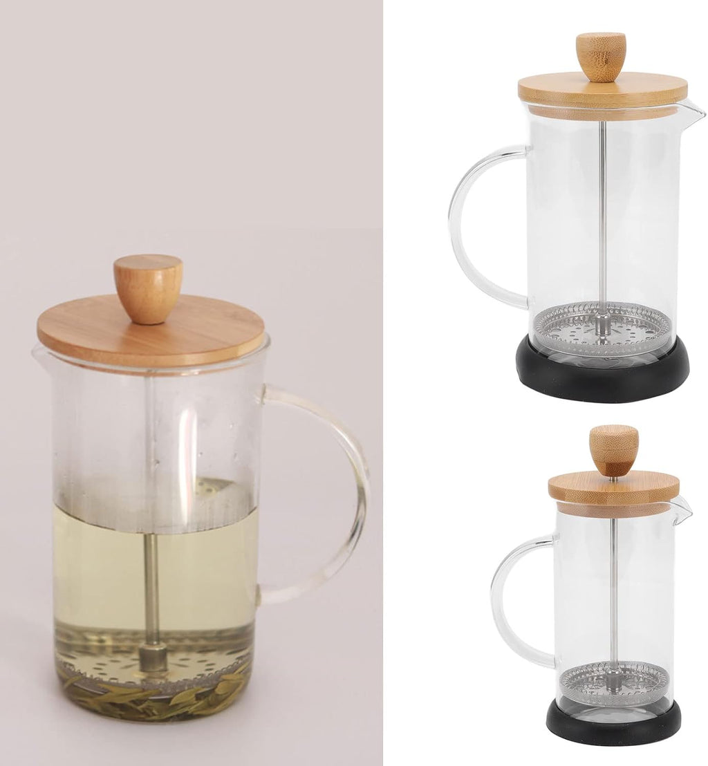 French Press Coffee And Tea Maker,Stainless Steel Glass Coffee Press,French Press Heat Resistant Hand Brewing Filter