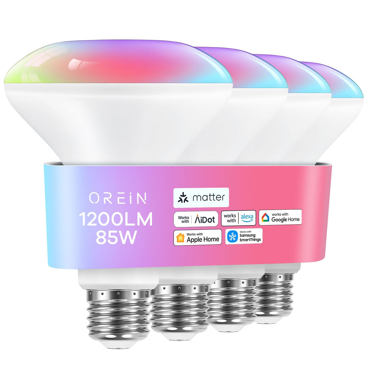 Matter Smart Light Bulbs BR30, Works with Alexa/Apple Home/Google