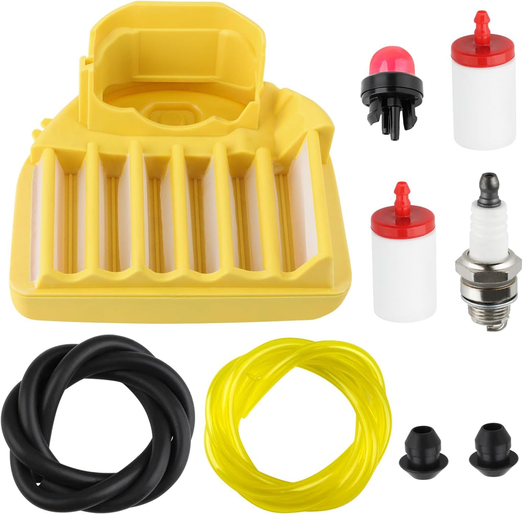 455 Air Filter Fuel Line for Husqvarna 455 460 455E Rancher Parts 461 460 455 E Chainsaw Primer Bulb Fuel Filter Spark Plug Tune Up Kit 599333701 455R 460R Chainsaw Maintenance Kit
