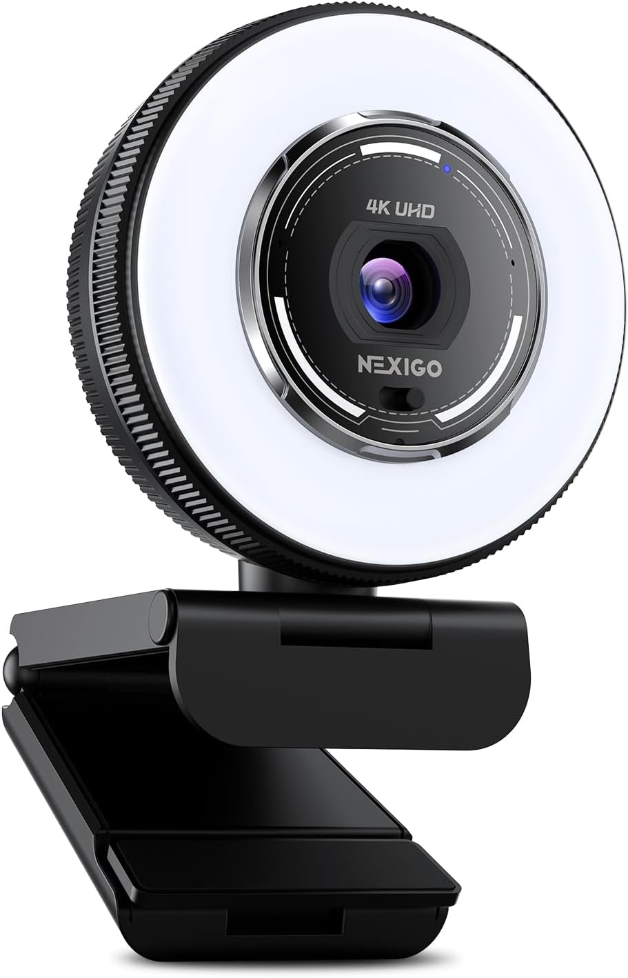 N680E Pro 4K Webcam with Ring Light, PDAF Autofocus, 1080p 60FPS, Dual Noise-Canceling Mics, Privacy Shutter, USB