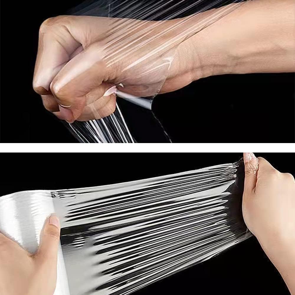 Stretch Wrap Clear Plastic Wrap Roll 6 inch X 1000Ft 80 Guage Industrial Mini Stretch Wrap Film with Handle for