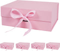 5 Pack Pink Gift Box with Ribbon, 8.6x6.7x3.4 inch Groomsman Proposal Box for Presents with Magnetic Closure Lids