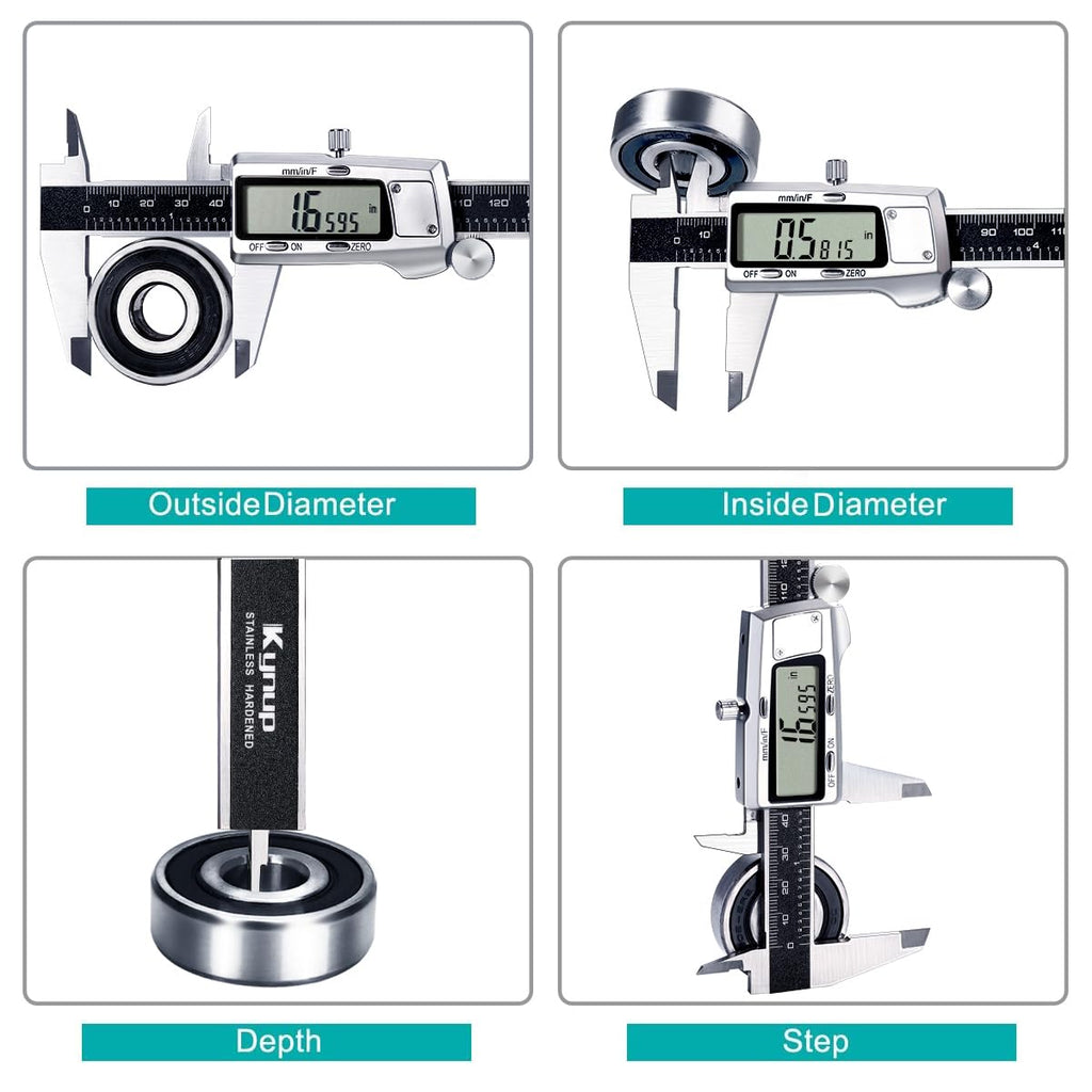 Kynup Digital Caliper, Caliper Measuring Tool, Micrometer, Full Turn Off