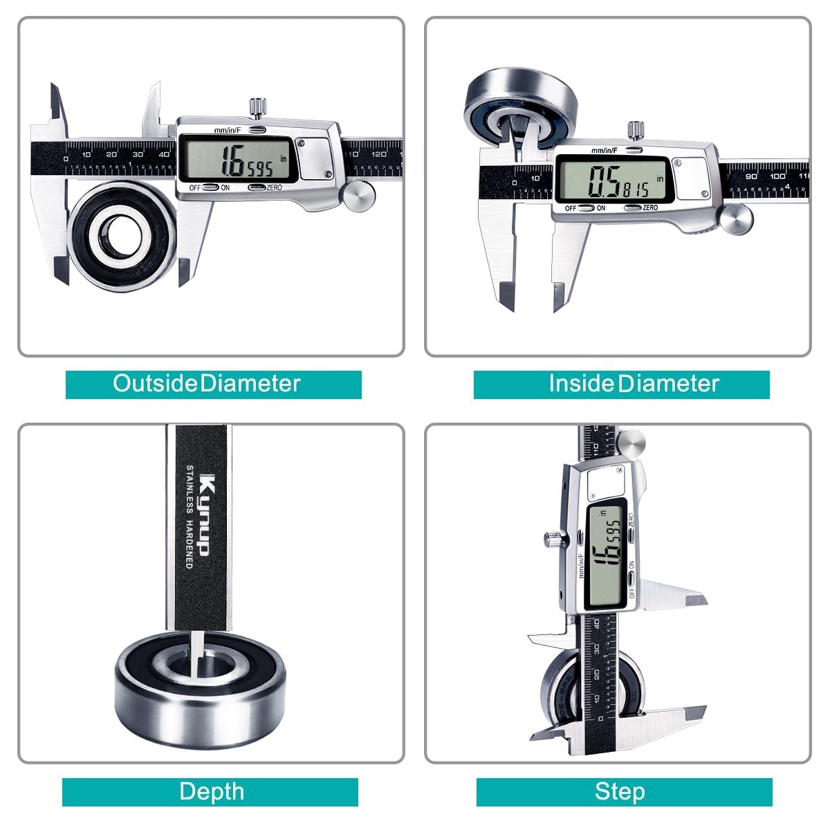 Kynup Digital Caliper, Caliper Measuring Tool, Micrometer, Full Turn Off