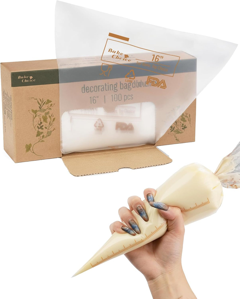 16 Inch Large Piping Bags, 100 Thickened Disposable Pastry Bags