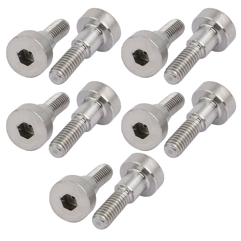 uxcell 10pcs 304 Stainless Steel Hex Socket Shoulder Bolt 5mm Shoulder Dia 5mm Shoulder Length M4 Thread