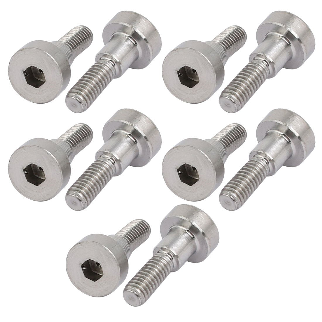 uxcell 10pcs 304 Stainless Steel Hex Socket Shoulder Bolt 5mm Shoulder Dia 5mm Shoulder Length M4 Thread