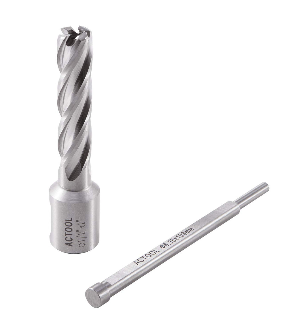 1/2" Diameter × 2" Depth of Cut HSS ANNULAR Cutter with 3/4'' Weldon Shank
