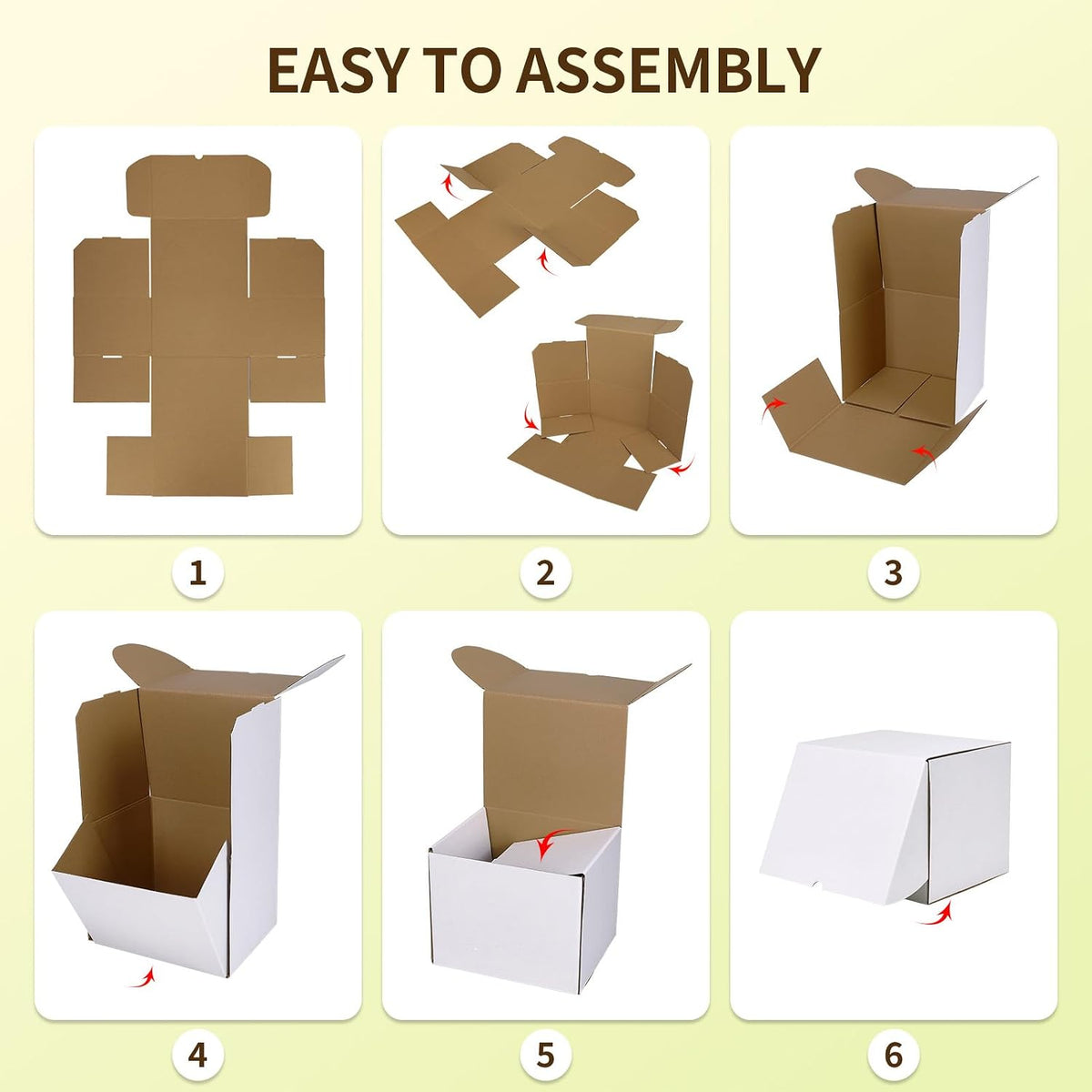 10X8X8 Shipping Box Set of 15, 10 x 8 x 8 Small White Corrugated Cardboard Mailer Box for Packing, Mailing, Small