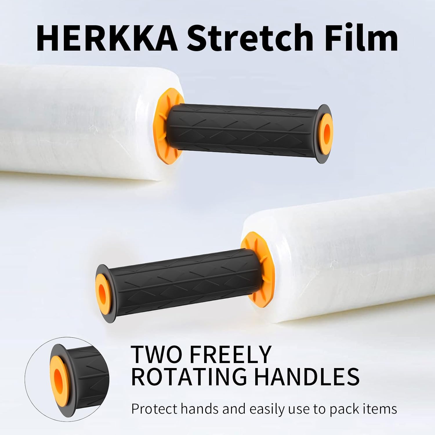 Stretch Film With Handles Industrial Strength Moving Wrapping Plastic Roll Shrink Wrap For Pallet Wrap 15 Inches X