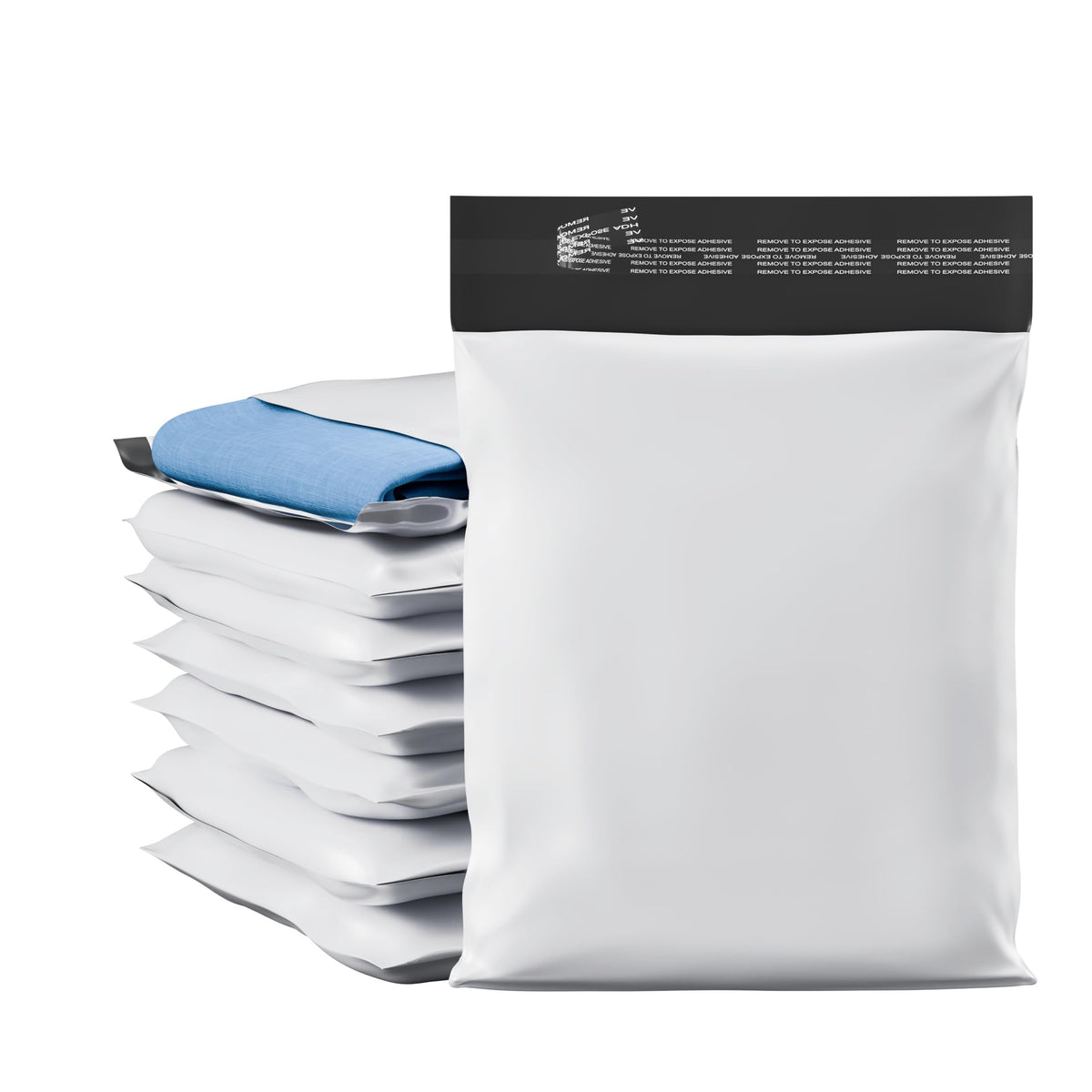 10"x13" Large Poly Mailers, 1000 Pack, 2.5 Mil, White Self Seal Waterproof