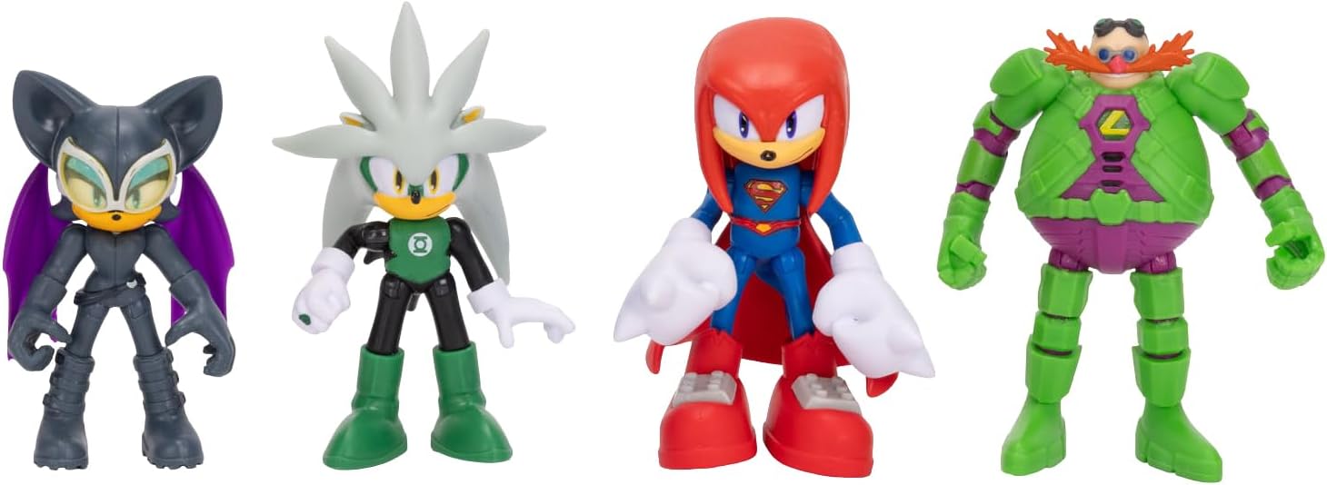 DC X Sonic Collectable 2.5 Inch Scale Action Figures Knuckles Silver Rouge Dr. Eggman Featuring Multiple Points of