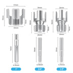 3PCS Integrated PVC Pipe Threader Tool - 1/2" & 3/4" & 1" Dual-Function Internal External Pipe Threading Tool for Water Pipe, Electric Drill Compatible Heavy-Duty Pipe Thread Cutting Tool Set (3 Size)