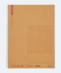 Spiral Note Basic Notebook, 160 Pages, A4, 5mm Graph Paper | 8.27"x11.69" Grid, Kraft Cover, Twin-Wire Bound To Lay