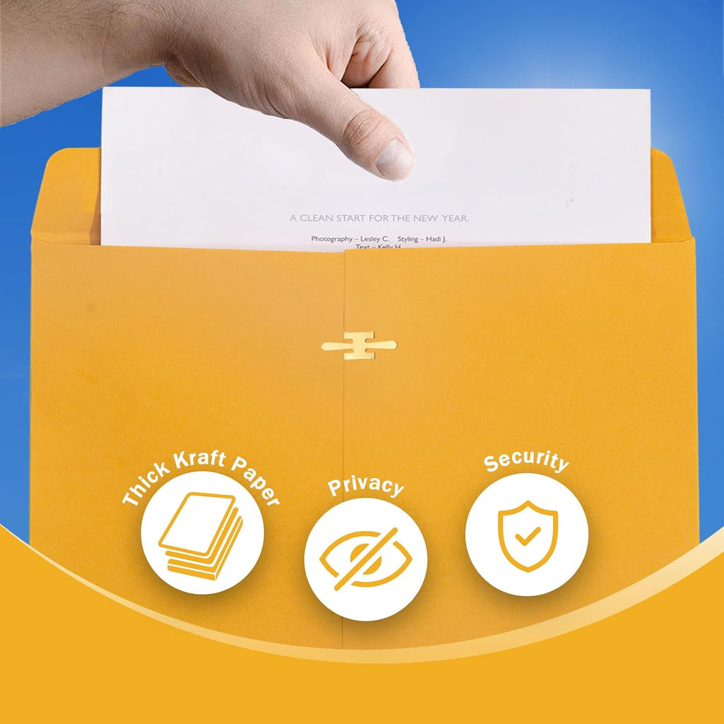 11.5 x 14.5 inch Clasp Envelopes, Manila, 100 Pack