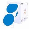 2" Blue Round Color-Code Circle Dot Labels in Dispenser Box, 500 Stickers