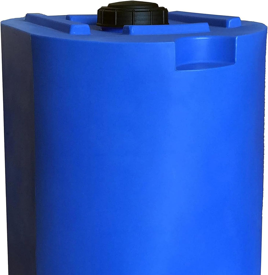 55 Gallon Unique Stackable Utility Water Tank, Blue | Emergency Water Storage Tank with Large Cap and Spigot for Easy