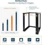 Tecmojo 12U Wall Mount Rack, Wall Mount Network Rack 15.8in Depth, Open Frame Server Rack for 19in IT/AV/Data/Home Equipment, Black