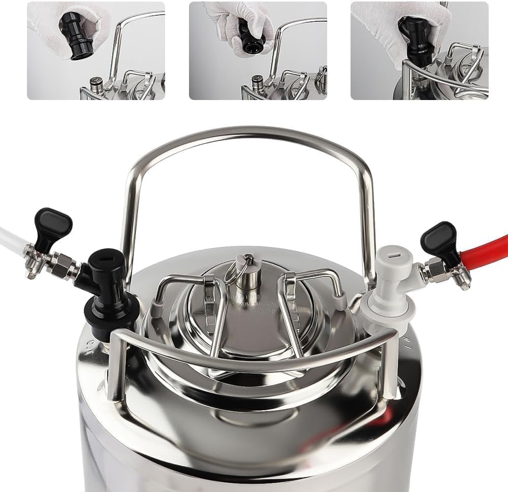 Ball Lock Keg Fittings Disconnect, Ball Lock MFL Quick Connector | Ball Lock Keg Connectors 5/16” Gas 1/4” Liquid