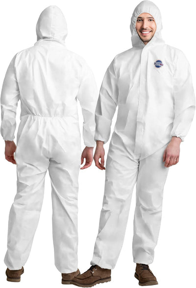 Hazmat Suit - 6 Size Options with Hood and Boots - Hazmat Suits Disposable Coverall | Full Body Painters Suit