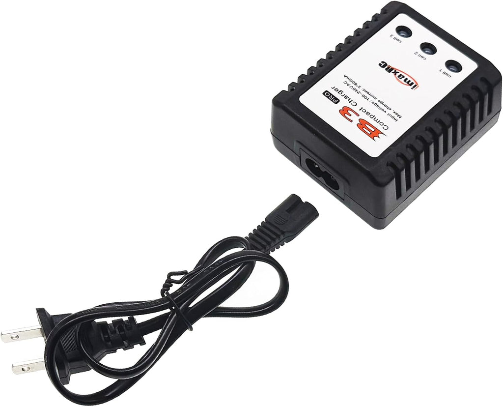 B3 Lipo Battery Charger 2S-3S RC Balance Charger with XH3P XH4P Plug for RC Car Batteries Drone Boat Airplane Truck