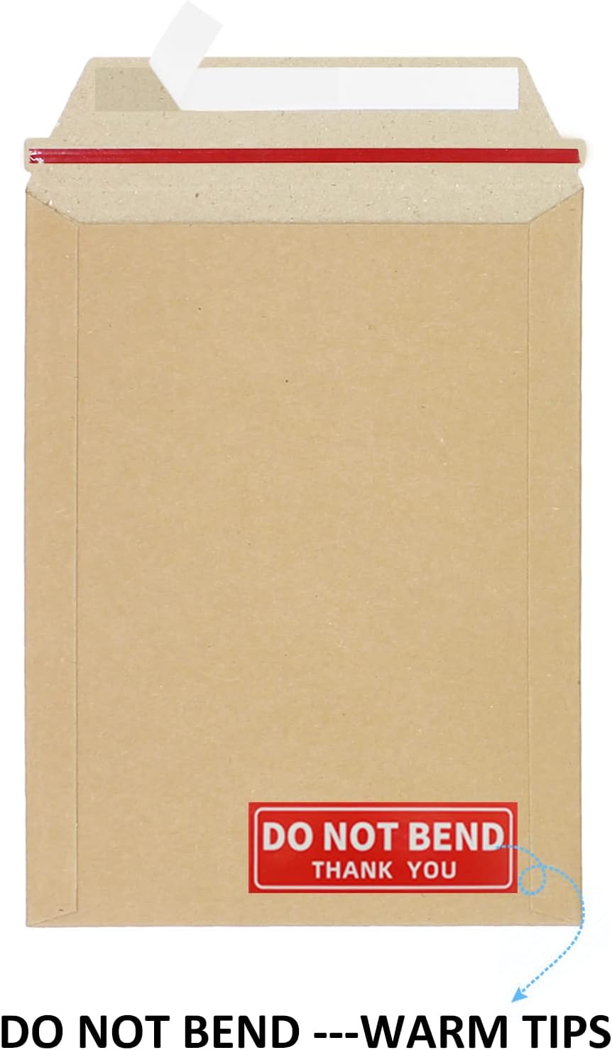 100 Pack 6"X8" Kraft Rigid Mailers Cardboard Envelopes Mailers