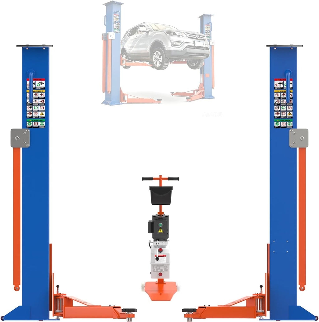 Portable Two Post Car Lift 8000 LBS Capacity, 220V Electric Lock, Movable Garage Car Lift for Home Garage & Workshop