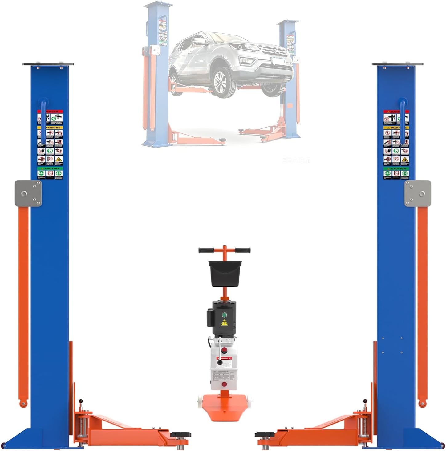 Portable Two Post Car Lift 8000 LBS Capacity, 220V Electric Lock, Movable Garage Car Lift for Home Garage & Workshop