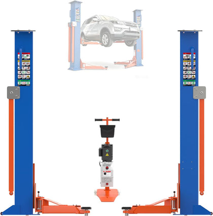 Portable Two Post Car Lift 8000 LBS Capacity, 220V Electric Lock, Movable Garage Car Lift for Home Garage & Workshop