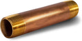 Everflow Supplies NPBR1260 6" Long Brass Nipple Pipe Fitting with 1/2" Nominal Diameter and NPT Ends