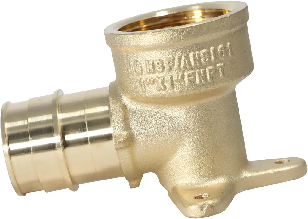2 Pack XFITTING 1" Pex A x 1" Female NPT Drop Ear Elbow, Expansion Elbow