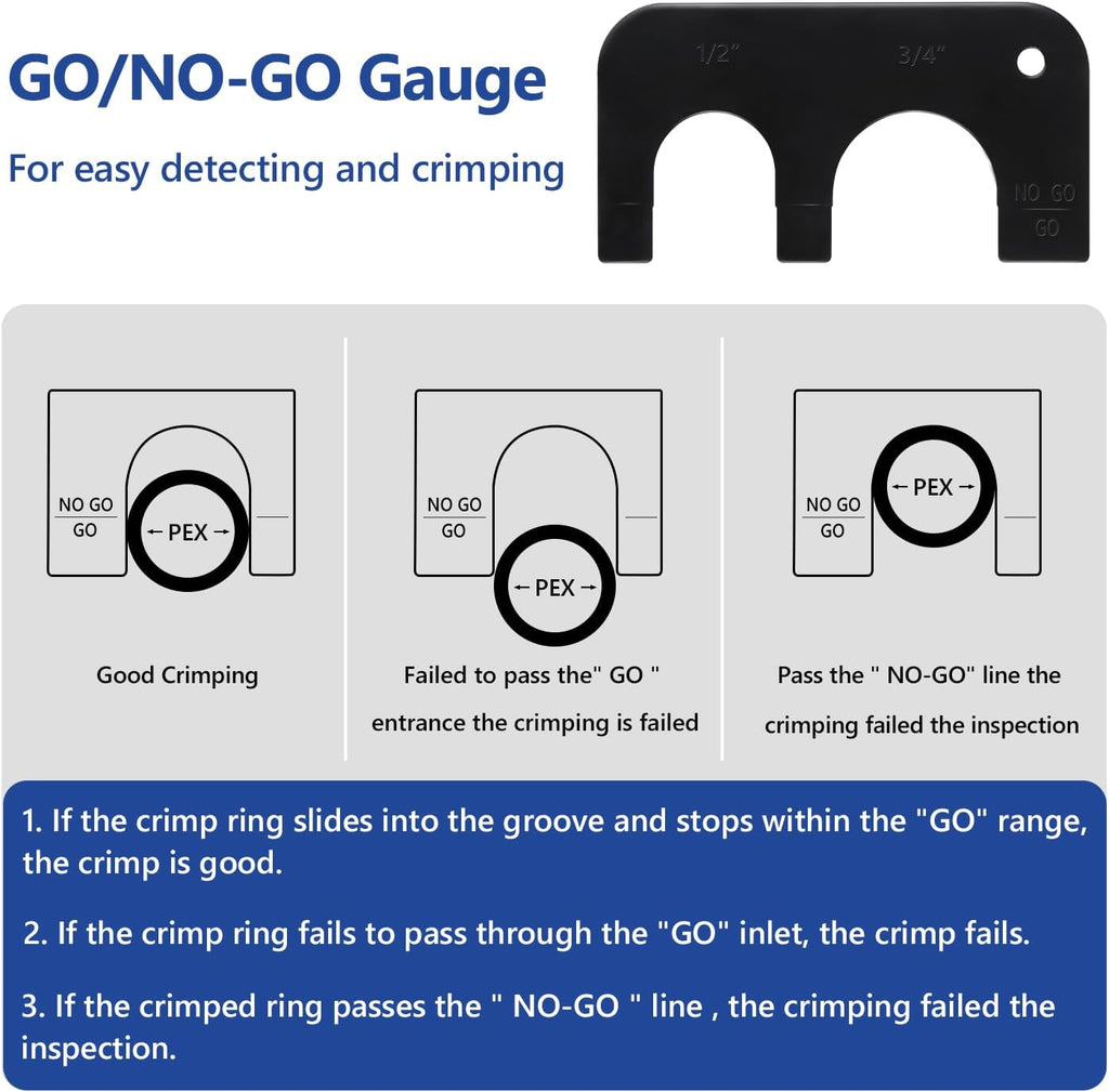 1/2" & 3/4" Combo PEX Crimping Tool for Copper Crimp Rings