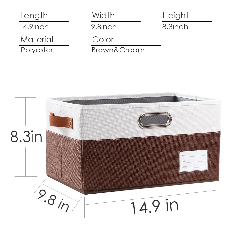 Foldable Storage Bins with Handles [3-Pack] Fabric Collapsible Storage Boxes Baskets Cubes Containers with Handles