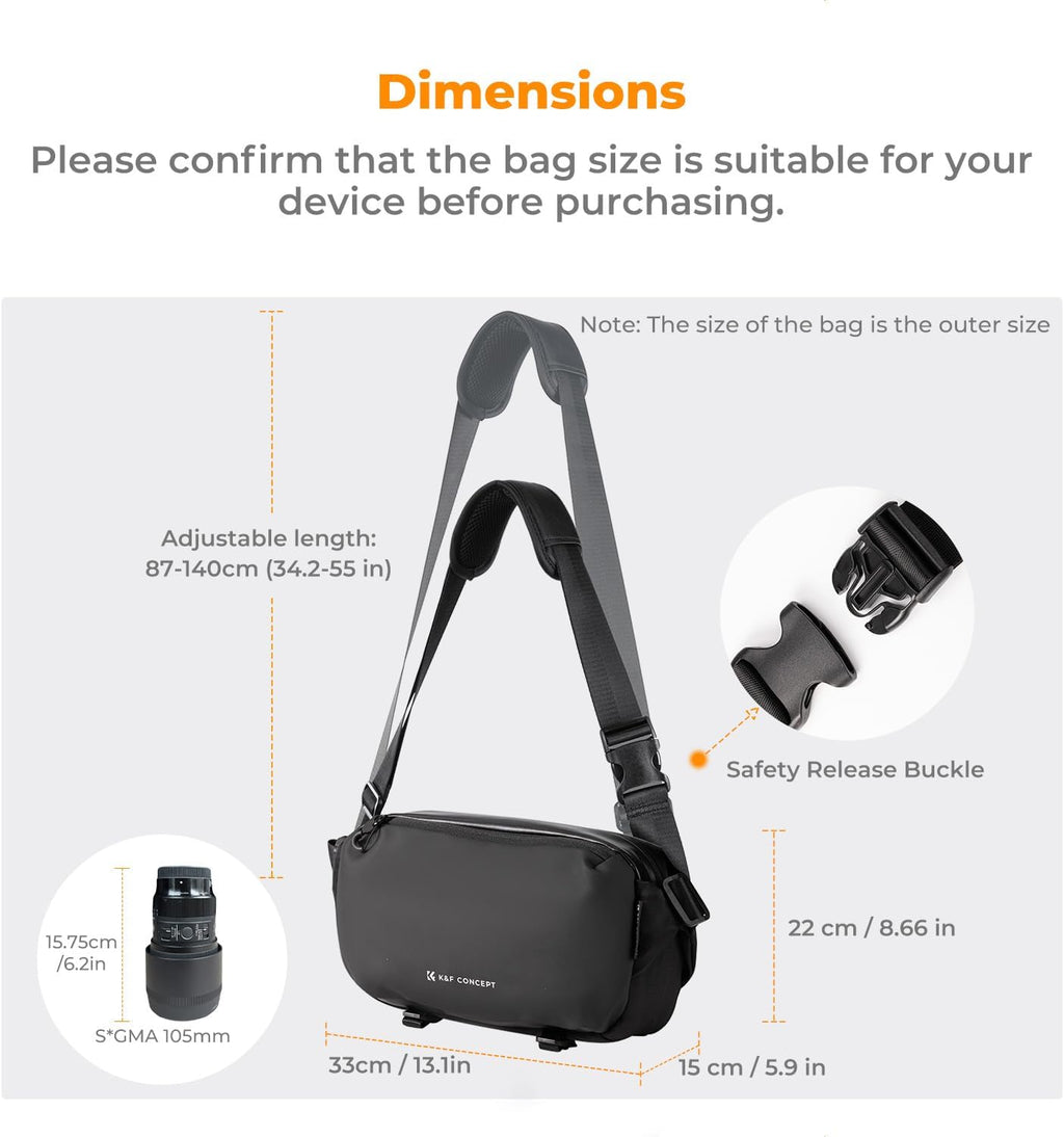 Camera Sling Bag, Everyday Shoulder Crossbody Bag | Multifunction Photography Portable Bag, DSLR/SLR/Mirrorless