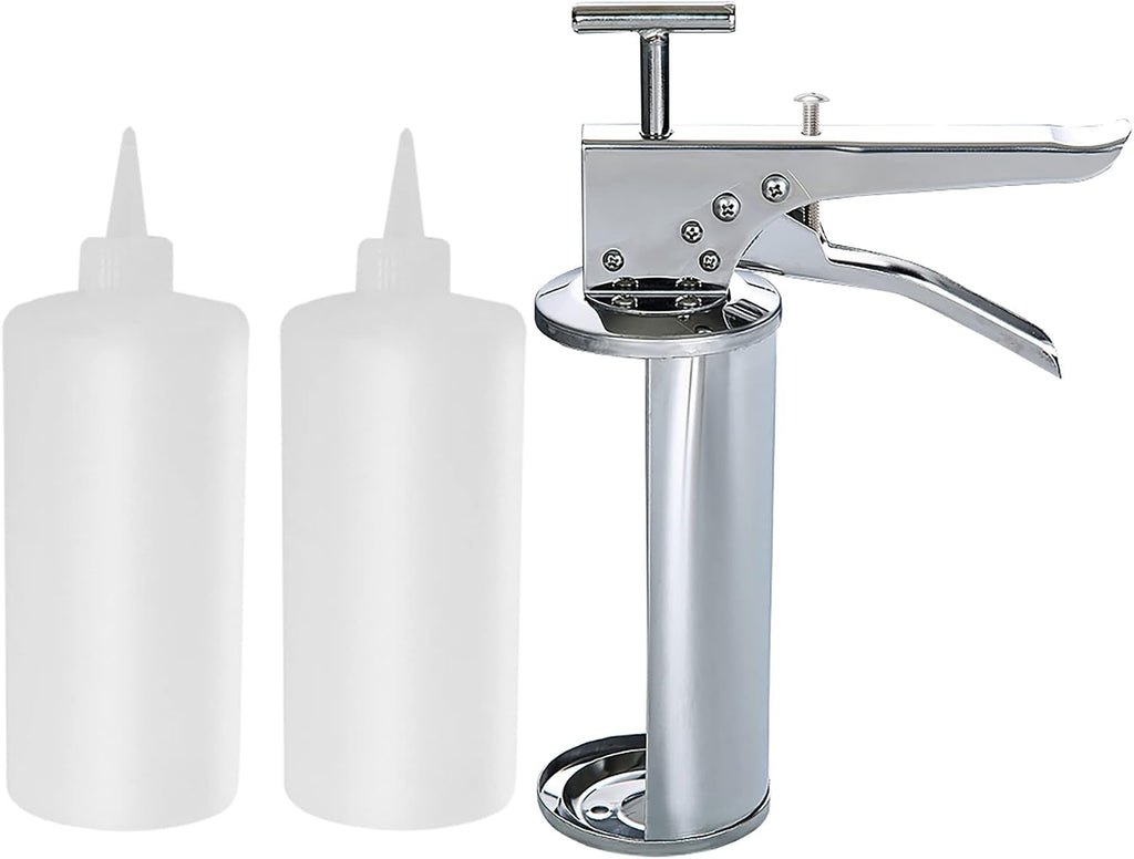 Stainless Steel Sauce Gun - Perfect for Ketchup and Salad Dressing with 650ml Bottles for Home Kitchen Use
