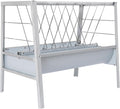 Hay Feeder 53 Gal, 2-in-1 Livestock Hay Rack and Grain Trough, Heavy-Duty Hay Grain Livestock Feeder with Dual