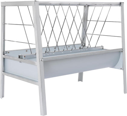 Hay Feeder 53 Gal, 2-in-1 Livestock Hay Rack and Grain Trough, Heavy-Duty Hay Grain Livestock Feeder with Dual