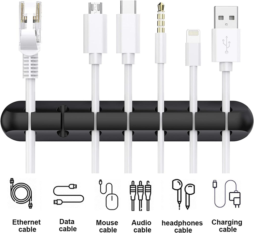 Cable Holder Clips, 3-Pack Cable Management Cord Organizer Clips Silicone Self Adhesive for Desktop USB Charging